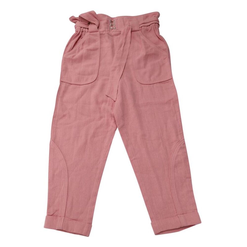 IRO High Waisted Pants in Pink Cotton